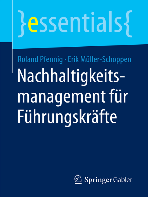 Title details for Nachhaltigkeitsmanagement für Führungskräfte by Roland Pfennig - Available